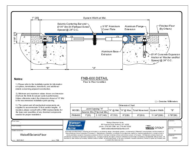 Wabo®SeismicFloor (FNB-600) CAD Detail Cover