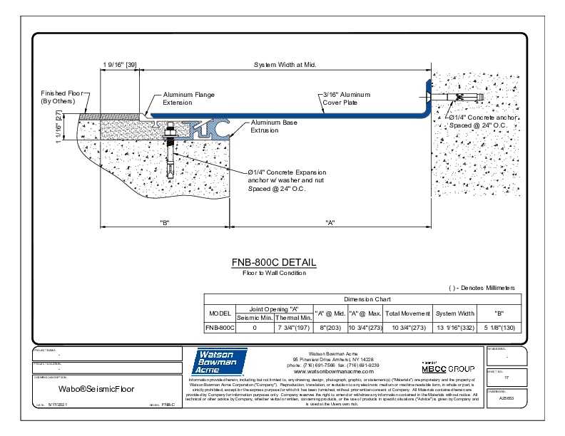 Wabo®SeismicFloor (FNB-800C) CAD Detail Cover