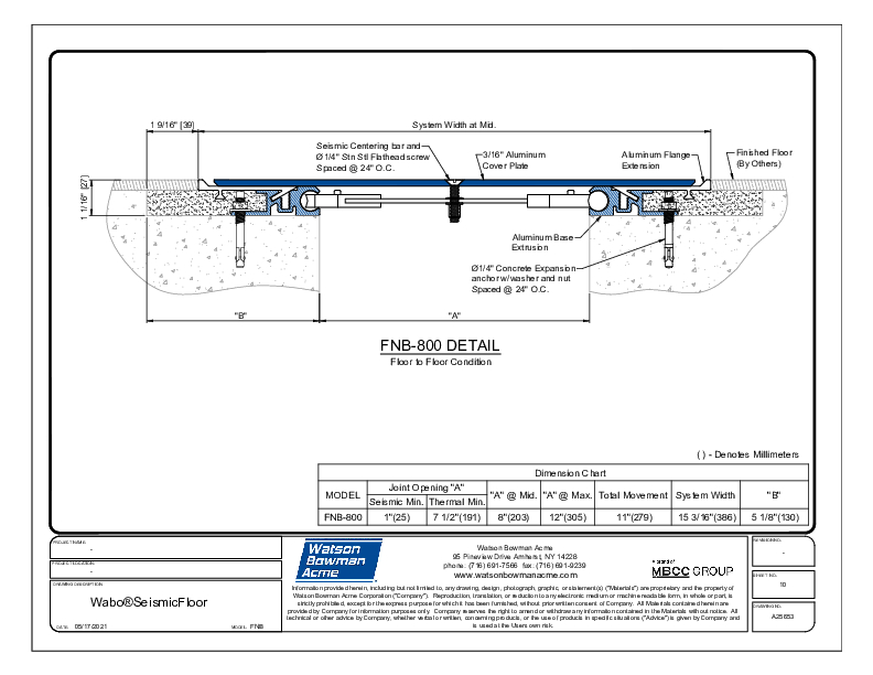 Wabo®SeismicFloor (FNB-800) CAD Detail Cover