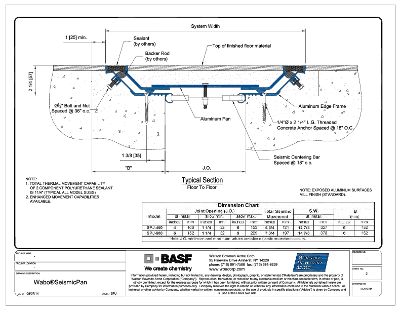 Wabo®SeismicPan (SPJ-400-600) CAD Detail Cover