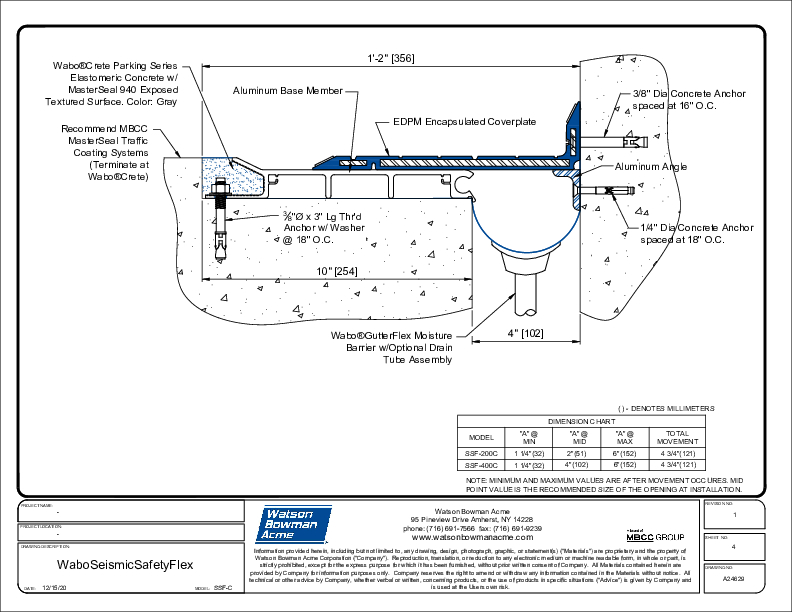 Wabo®SeismicSafetyFlex (SSF-200C/400C) CAD Detail Cover