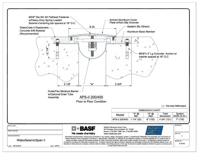 Wabo®SeismicSpan II (APS-200-400) CAD Detail Cover