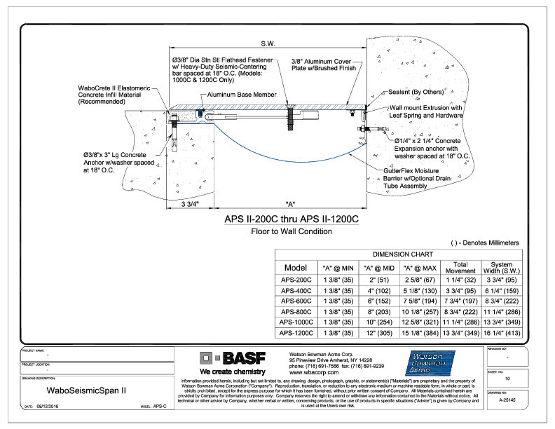 Wabo®SeismicSpan II (APS-200C-1200C) CAD Detail Cover