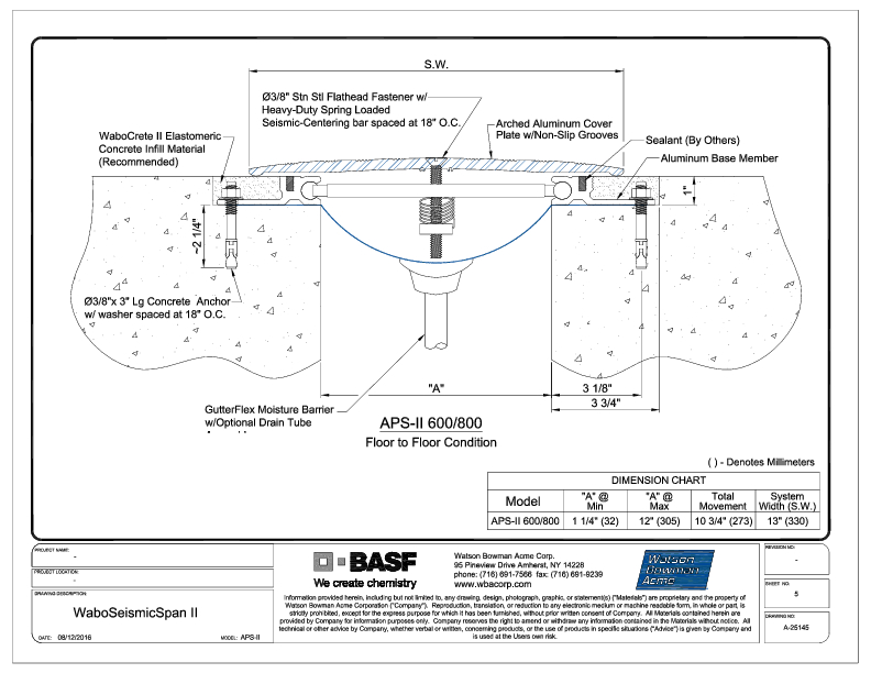 Wabo®SeismicSpan II (APS-600-800) CAD Detail Cover