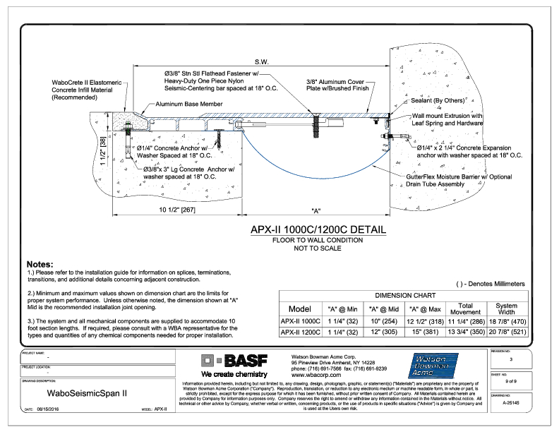 Wabo®SeismicSpan II (APX-1000C-1200C) CAD Detail Cover