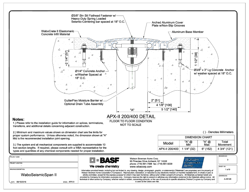 Wabo®SeismicSpan II (APX-200-400) CAD Detail Cover