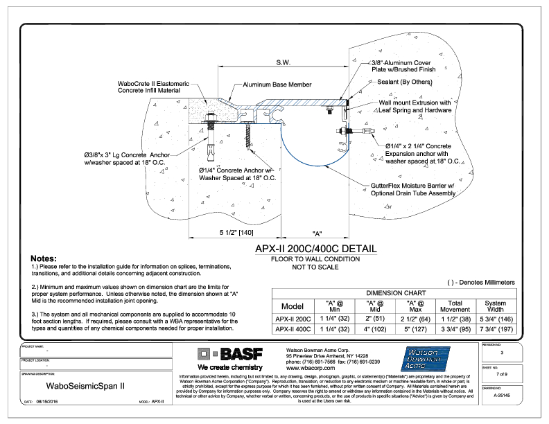 Wabo®SeismicSpan II (APX-200C-400C) CAD Detail Cover