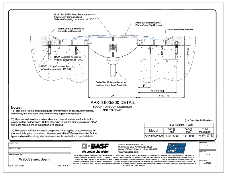 Wabo®SeismicSpan II (APX-600-800) CAD Detail Cover