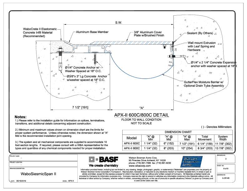 Wabo®SeismicSpan II (APX-600C-800C) CAD Detail Cover