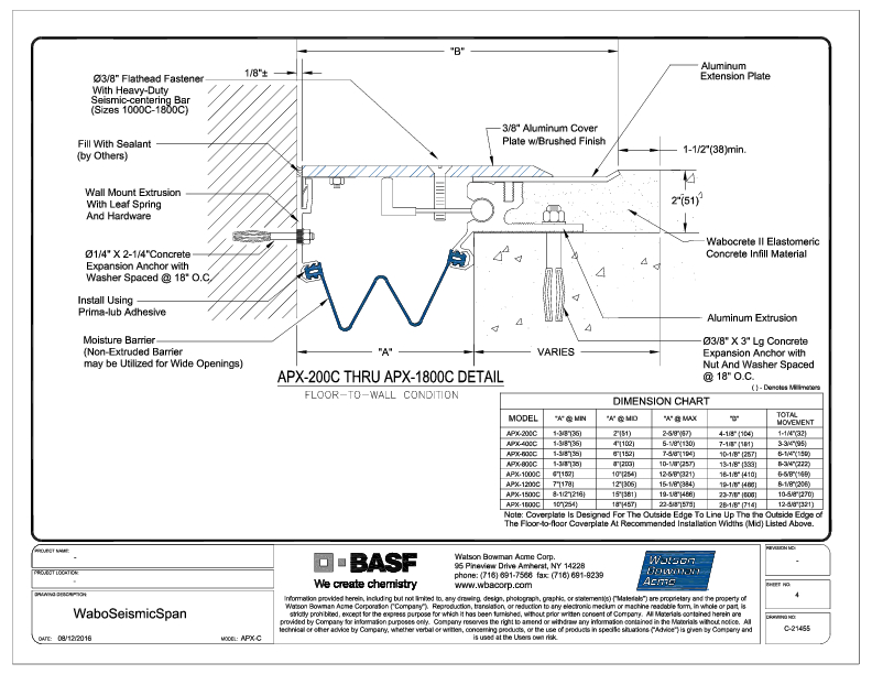 Wabo®SeismicSpan (APX-200C-1800C) CAD Detail Cover