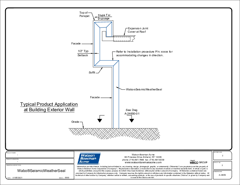 Wabo®SeismicWeatherSeal (SWS) CAD Detail - Sht 2 of 3 Cover