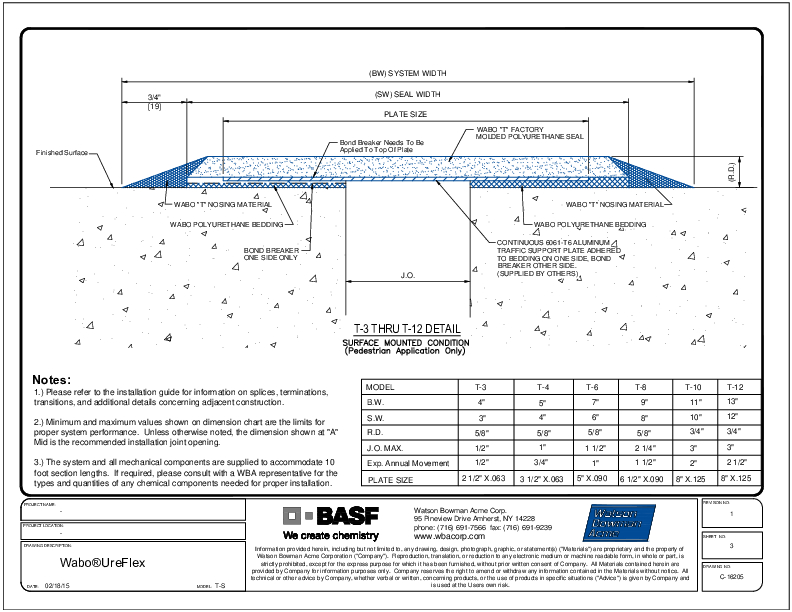 Wabo®UreFlex (T) Sheet 3 of 3 CAD Detail Cover