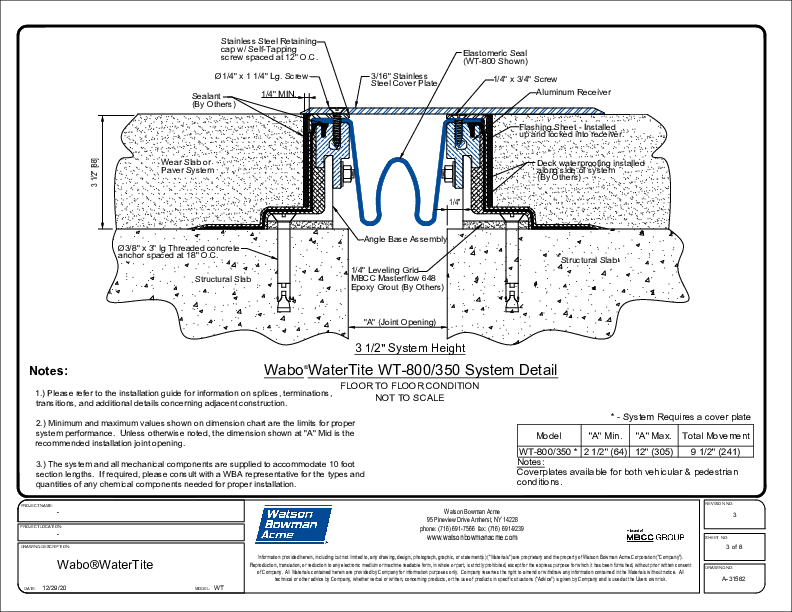 Wabo®WaterTite (WT-800/350) CAD Detail Cover