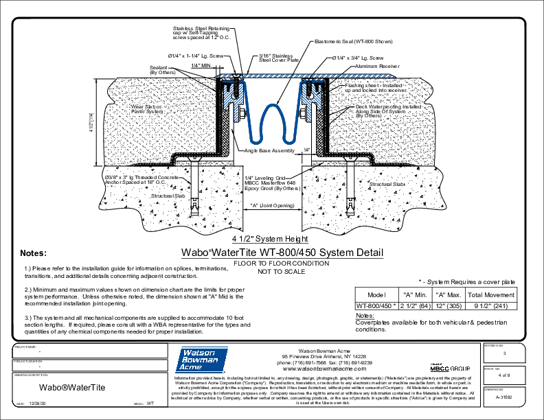 Wabo®WaterTite (WT-800/450) CAD Detail Cover