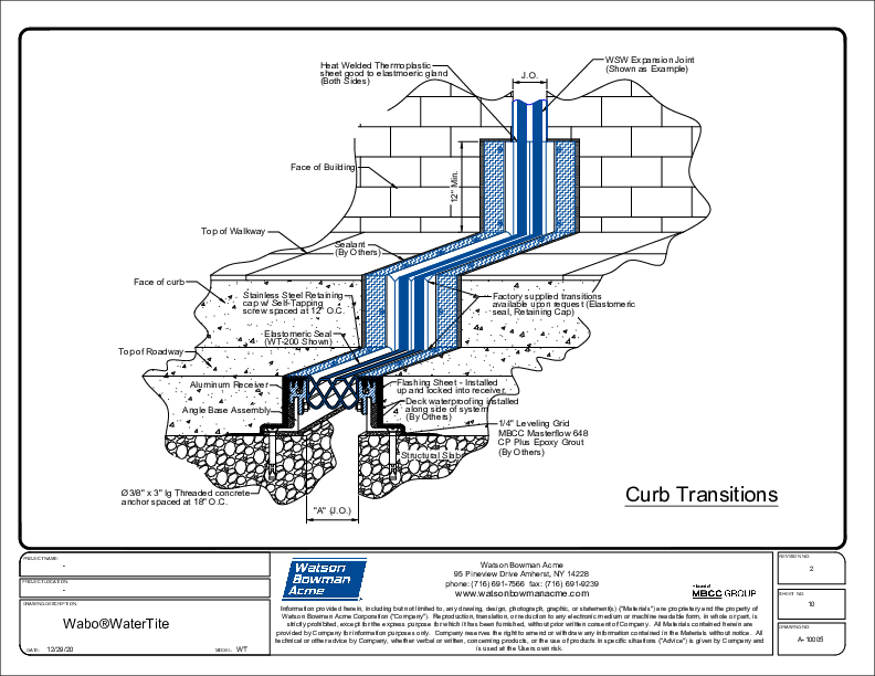 Wabo®Watertite (WT Curb Transitions) CAD Detail Cover