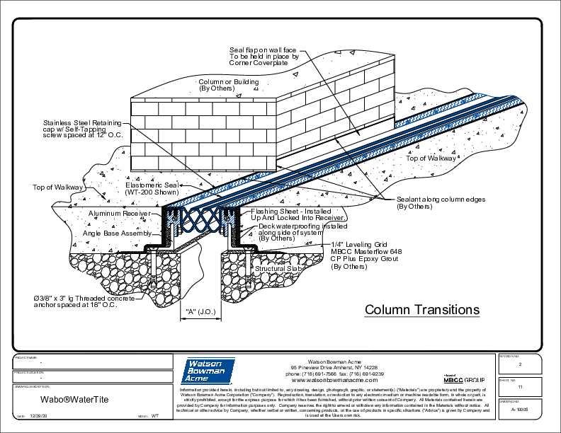 Wabo®Watertite (WT Column Transitions) CAD Detail Cover