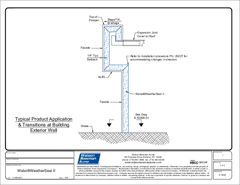 Wabo®WeatherSeal II (WS) CAD Detail (Sht 2 of 2) Cover