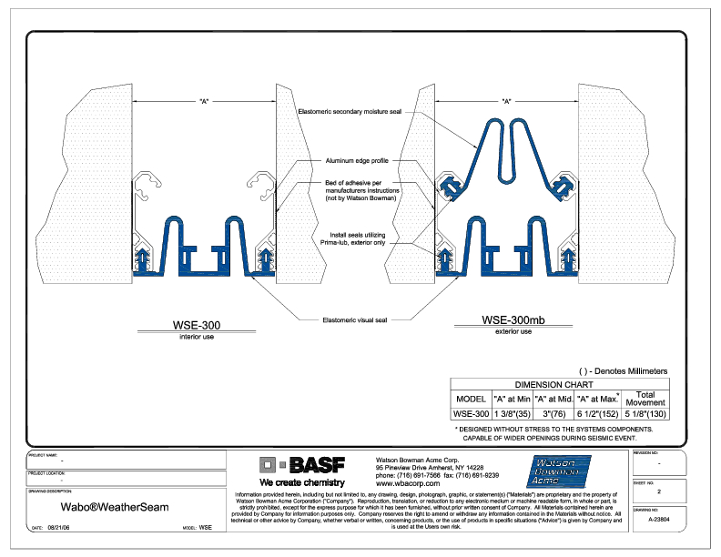 Wabo®WeatherSeam (WSE-300) CAD Detail Cover