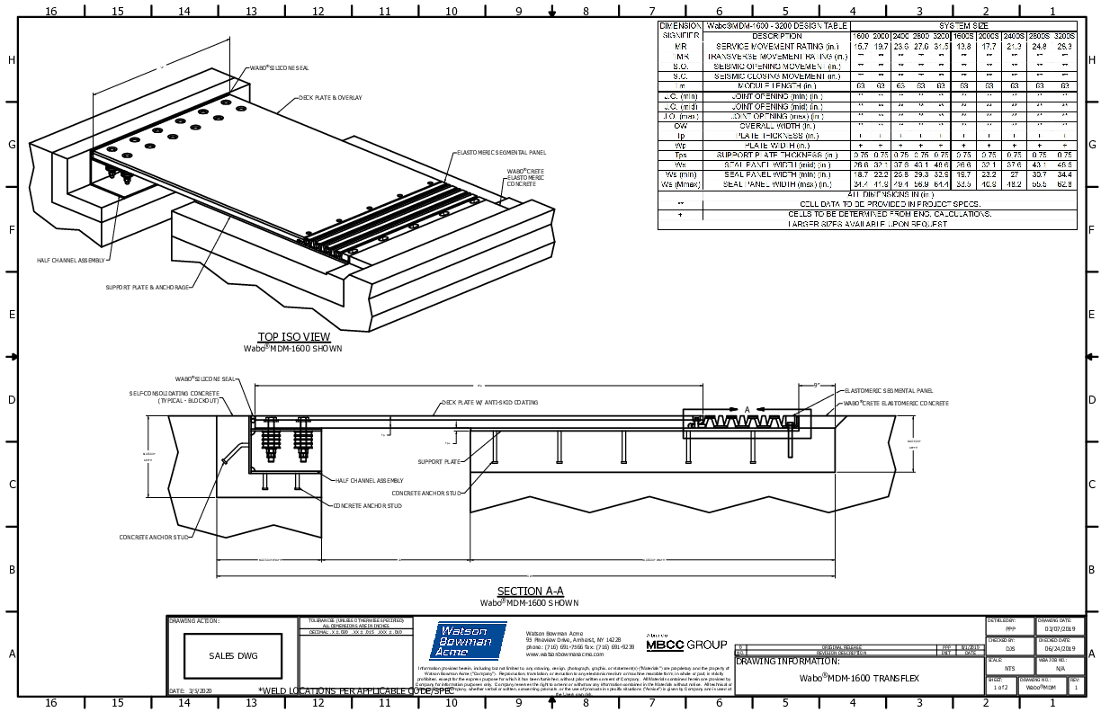 Wabo®MDM TransFlex (MDM-1600) CAD Detail Cover