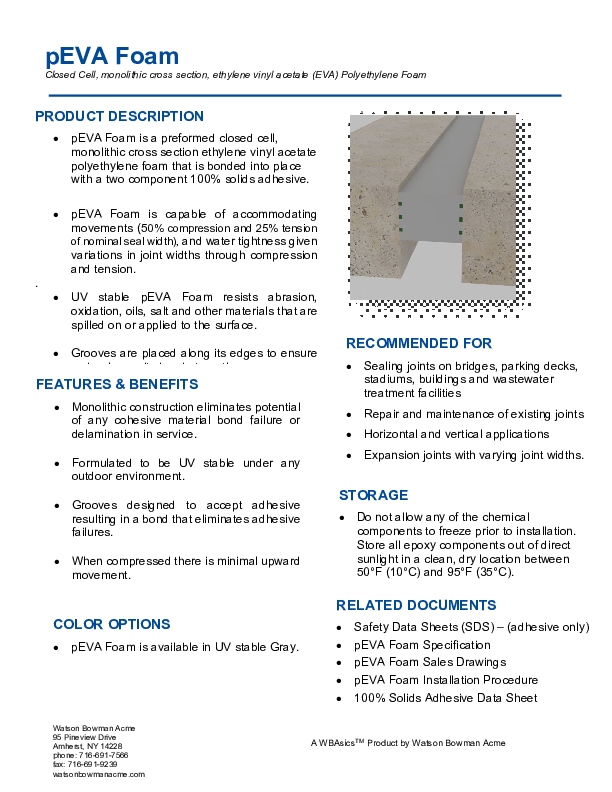 pEVA Foam 0422 Data Sheet Cover